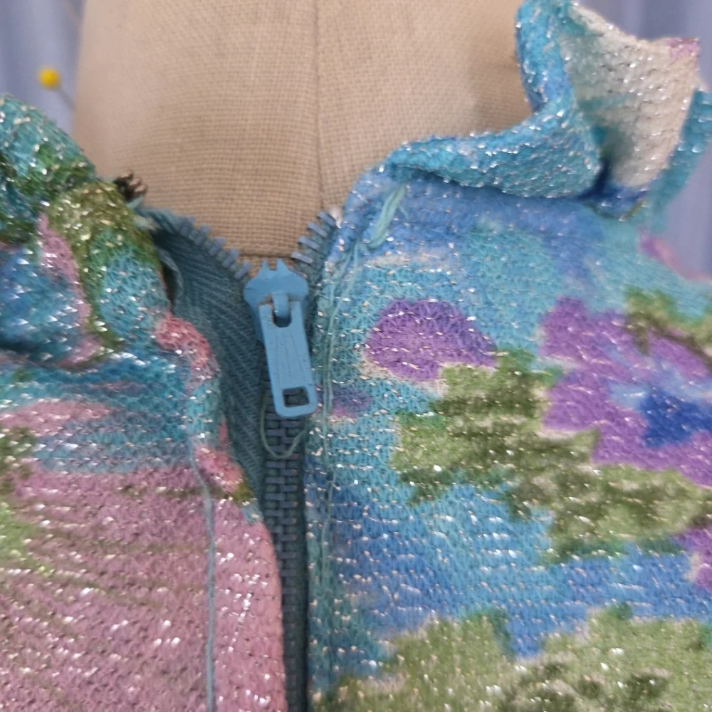 Vintage 1970 Floral Long Sleeve Maxi Dress - Picture 7 of 10